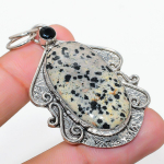 Dalmation Jasper, Spinel 925 Sterling Silver Jewelry Pendant 2.29 f5z04
