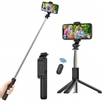 Bluetooth Selfie-pulk koos eemaldatava kaugjuhtimispuldiga, pikendatav teleskoopiline statiiv iPhone'ile, Samsungile, Xiaomile, Huaweile, Phonillico&reg;