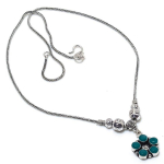 Emerald(Simulated) Gemstone Handmade Christmas Gift Jewelry Necklace 18 y7j10