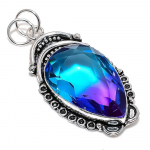 Bi-Color Tourmaline Handmade 925 Sterling Silver Pendant 2.64 t6e58