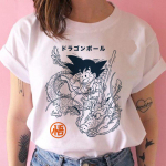 Summer Dragon Ball Goku Anime Y2k tr&uuml;kitud l&uuml;hikeste varrukatega T-s&auml;rgid Naiste Hip Hop O Kaelusega T-s&auml;rgid Punktopid L
