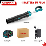 ONEVAN 8000W Harjadeta Elektriline Turbopuhur Jetventilaator 400M/S Juhtmevaba K&auml;eshoitav Lehepuhur Tolmipuhumise Eemaldust&ouml;&ouml;riist 21V 18V Akule 1*928VF Battery-EU