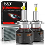 2 tk 30000LM 4 k&uuml;ljega Canbus H7 LED CSP auto esitule pirnid 120W 360 Turbo H11 H4 H1 HB3 9005 HB4 9006 vasktoruga minilamp auto esituli 6500K valge H7
