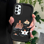 V&auml;rvitud mustriga Big Wave Edge pehmest silikoonmaterjalist Macaron telefoni&uuml;mbris, p&otilde;rutuskindel kaitsev kummist korpus Samsung Xiaomi Poco Redmi jaoks Samsung A52 5G must