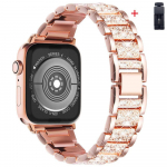 Blingi teemantrihm Apple Watchi rihma jaoks 40mm 45mm 44mm 41mm 42mm 38mm Metallist rihm Iwatch Ultra 49mm seeria 8 7 SE 6 5 4 naiste k&auml;ev&otilde;ru jaoks 38mm 40mm and 41mm kuld