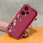 Pehme silikoonist ruudukujulise redeliga printimismustriga telefoni korpus, t&auml;iskaanega kaamera p&otilde;rutuskindel kaitse kummist &uuml;mbris Xiaomi Redmi jaoks Redmi 12 pruun