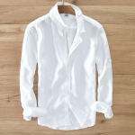 Designer Italy Style 100% linane pikkade varrukatega s&auml;rk Meeste vabaaja 5 v&auml;rvi &uuml;hev&auml;rvilised valged s&auml;rgid meestele Top Camisa Chemise XXL valge
