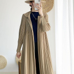 Naiste Plisseeritud Trenchcoat Pikk Lai Kahepoolse Kinnitusega Kevad S&uuml;gis Mood Mitmek&uuml;lgne &Uuml;hev&auml;rviline &Uuml;ler&otilde;ivas one size khaki