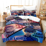 Kuum anime Blue Lock Voodipesukomplekt Tekikate Komplekt Kuninglik Suurus, Suur Suurus, Kaheinimese Suurus, &Uuml;heinimese Suurus Tekikate Komplekt Teismelistele ja Poistele Anime S&otilde;pradele EU Single 135x200cm gray