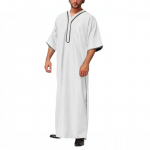 Meeste Moslemi Islami Kaftan Araabia T-s&auml;rk Meeste Pikk R&uuml;&uuml;vintage Keskmise Varrukaga R&uuml;&uuml; Vaba Dubai Saudi Pikk &Uuml;laosa Ramadan Moslemi Kleit 5XL tumesinine