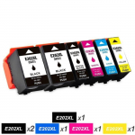 X6 E202XL Cartouches d'encre g&eacute;n&eacute;rique compatible - Epson Expression premium xp-6005 - 2BK-PBK-C-M-Y