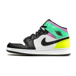 Air Jordan 1 Mid GS Pastell Laste Tossud Valge Volt Roheline-Helendav 554725-175 36.5