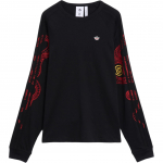 Adidas Originals X CLOT Koost&ouml;&ouml; SS25 Br&auml;ndi logo Mugav pehme pikkade varrukatega T-s&auml;rk Unisex Topid Must JD3537 S