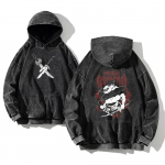 Jujutsu Kaisen Manga Graafiline Huppar Fushiguro Toji Pesitud &Uuml;le suurusega Streetwear Puuvillane Pikkade Varrukatega Dressipluus Meeste Naiste R&otilde;ivad S must