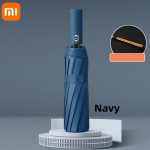 Tugevdatud automaatne kokkupandav vihmavari, 24 luudiga, tuulekindel, 106CM, suur tuule- ja veekindel teleskoopk&auml;epidemega vihmavari Navy