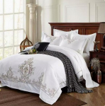60ndate tikanditega puuvillasatiinist voodipesukomplekt - neli osa Single Duvet Cover 2.1x2.4 (Fits 190x220 Duvet)