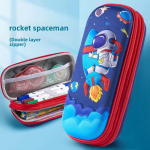 3D kahekihiline pliiatsitase &ndash; suure mahutavusega kirjatarvete kott algkooli&otilde;pilastele Rocket Astronaut, Double Zipper