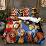 3D multifilm Anime voodipesukomplekt Animatsioon tegelaskujude tr&uuml;kkimine tekikott 2/3 t&uuml;kki EU135 * 200 t&auml;issuuruses pehme pestav luksuslik kodutekstiil EU Single 135x200cm