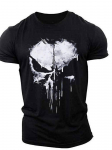 Suurem&otilde;&otilde;tmeline Harajuku Skull Print T-s&auml;rk Suvine Muscle Meeste Sportlik Isiksus L&uuml;hikeste Varrukatega V&auml;listingimustes Stretch Kiiresti Kuiv O-kaelusega top 4XL
