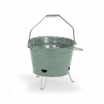 Kaasaskantav s&ouml;egrill - LIVOO - DOC327V - &oslash;27 cm - Kroomitud terasest rest - K&otilde;rgus 24 cm - Kokkupandavad jalad - K&auml;epidemed roheline