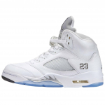 Air Jordan 5 Retro White Metallic 2026 Unisex Tossud Metallik-H&otilde;bedane Must HQ7978-103 42