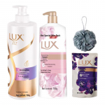 LUX Revitalizing Shampoo & Body Wash Set with Bath Puff