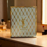 YSL metallist reljeefne kokkupandav kaasaskantav meigipeegel on mugav reisimiseks ja mobiilseks kasutamiseks. valge