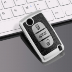 Nahast TPU auto 23 nupuga v&otilde;tmekaane kotihoidja Peugeot 206 307 407 607 jaoks Citroen C2 C3 C4 C5 C6 Protector jaoks h&otilde;be