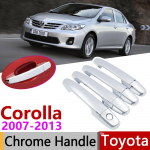for Toyota Corolla E140 E150 2007~2013 Chrome Door Handle Cover Car Accessories Stickers Trim Set 2008 2009 2010 2011 Bowl 4 Door