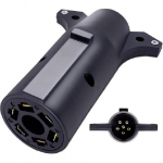 Trailer Plug Adapter 7 RV Blade to 6 Pole Round, 6 Way to 7 Way Trailer Adapt