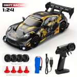 RC trikiauto 1:24. skaala miniatuurne drift RC-auto 2,4 GHz puldiga, kiirus &uuml;le 20 km/h RC-autod driftiauto driftirehvide, takistuste ja tuledega 8606 must