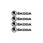 Car Accessories PVC Emblem Car Body Side Door Wheel Rims Stickers For Skoda Yeti Fabia Octavia 3 2 a5 a7 Kodiaq Karoq MK2 Rapid Black for Skoda