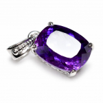 24 Karaati Looduslik Padi 925 Sterling H&otilde;bedast Ripats Lilla Tansaniit SERTIFITSEERITUD my.pd-16-k 14.2 mm approx. lilla