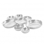 Kobar Serveerimissn&auml;kki Mitme Kausiga Alus Serveerimiskauss Dekoratiivne 9-ruuduline Kaasaegne Metall Lauapind Toidualus valge