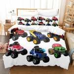 3D Prinditud Blaze N Monster Machines Voodipesukomplekt Multifilm Tekikott Topelt &Uuml;hekohaline T&auml;issuuruses Queen King T&auml;iskasvanu Laps Voodipesu Tekikott EU Single(135*200cm)3pcs