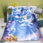 Printsessisarja tekikottide komplekt Tr&uuml;kitud voodipesu 3D Laste voodipesu komplekt Armas tr&uuml;kitud koomiksi tekikott Anime Kodu EU Single(135*200cm)3pcs