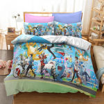 Anime Bandai 3D Kodu Pokemon Pikachu Voodipesukomplekt Beebi Tekikatted Voodipesu Twin &Uuml;hene King Lapsed T&auml;iskasvanu Kingitus EU Single(135*200cm)3pcs
