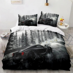 Spordiauto tekikoti komplektid T&auml;issuurus3-osaline Rallis&otilde;iduauto voodipesukomplektid padjap&uuml;&uuml;ridega Teismelistele Poistele Pol&uuml;ester tekkikate EU Single(135*200cm)3pcs