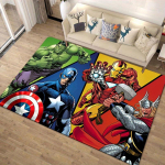 1 tk Marvel Avengers Superkangelaste piirkonnamatt, libisemiskindel p&otilde;himatt, koomiksitegelaste disain, pehme samet, ruumidekoratsioon, pestav 100cm by 120cm black