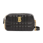 Burberry Lola kott Metallist TB logo Tepitud lambanahast Kaamerakott Mini Naiste kotid Must 80608361 Basic Set (Bag+Dust Bag)