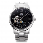 Orient SUN MOON Automaatne Jaapani Klassikaline Must & Kellaga, Mehaaniline, Tootja Garantii, RN-AS0001B, Meeste, must