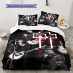 Rammstein B&auml;ndi Muster Voodipesu, Tekikomplekt Tekikott Padjap&uuml;&uuml;r Kodu S&uuml;nnip&auml;evakingitus (1 * tekikott + 2 * padjap&uuml;&uuml;ri, ilma s&uuml;damikuta) 135x200cm white