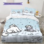 Simon's Cat Muster Voodipesu, Tekikomplekt Tekikate Padjap&uuml;&uuml;r Kodu S&uuml;nnip&auml;evakingitus (1 * tekikott + 2 * padjap&uuml;&uuml;ri, ilma s&uuml;damikuta) 135x200cm