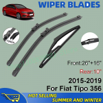3 tk Fiat Tipo 356 2015-2019 jaoks 26 + 16 + 10 Esiosa Tagumine Kojameeste Terad Tuuleklaas Tuuleklaas Akna L&otilde;ikuri Tarvikud must