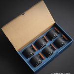 6 tk komplekt Keraamiline Retro Espresso Kohvitass Puidust K&auml;epidemega Kontori Vee Tass Teetass Keraamiline Kohvitass K&auml;sit&ouml;&ouml;na Valmistatud Tee Kingituskarp 51-100ml