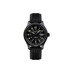 Hamilton Khaki Field Series Automaatne Mehaaniline Liikumine 100 Meetrit Veekindel Kell 42 Must Tihvt Titaanist Korpus Kangast Rihm H70575733 Regular Watch Box,Black Dial