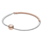 Pandora kolmeosalise ketiga originaalse disainiga 925 h&otilde;bedast k&auml;ev&otilde;ru Naiste k&auml;ev&otilde;ru Roosa-kuldne 588143 Box,17 CM