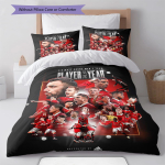 Manchester United Muster Voodipesu Tekikomplekt Tekikate Padjap&uuml;&uuml;r Kodu Dekoratsioon S&uuml;nnip&auml;evakingitus (1 * tekikott + 2 * padjap&uuml;&uuml;ri, ilma s&uuml;damikuta) 135x200cm black