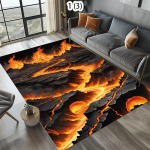 3D laavakivist vaipmati vaip kodu kaunistus elutuba magamistuba p&otilde;randa kaunistus vulkaani magma disain libisemiskindlad vaibad magamistoa kaunistus 80x120cm
