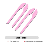 For Tesla Model 3 Y Door Handle Stickers 4PCS Adhesive Protection Stickers for Tesla Carbon fiber texture, luminous, pink, black For Tesla Model 3 Y